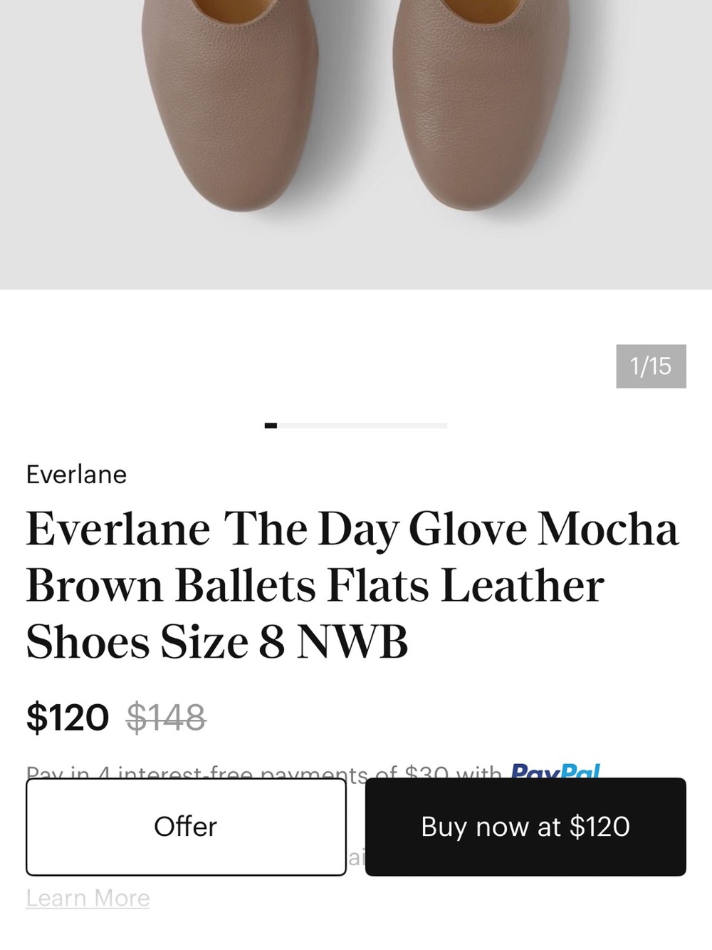 Everlane Mocha Brown Ballet Flats